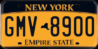 NY license plate GMV8900