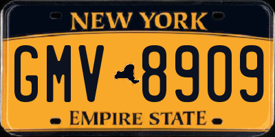 NY license plate GMV8909