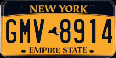 NY license plate GMV8914