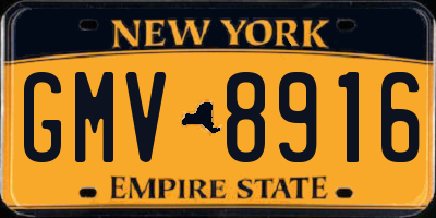 NY license plate GMV8916