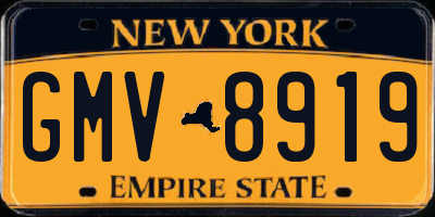 NY license plate GMV8919