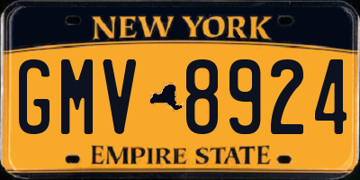 NY license plate GMV8924