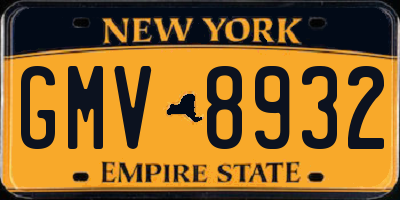 NY license plate GMV8932
