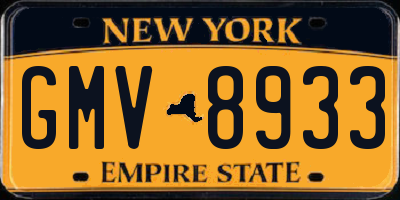 NY license plate GMV8933