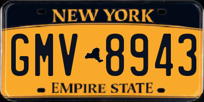 NY license plate GMV8943