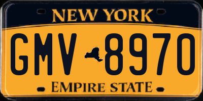 NY license plate GMV8970