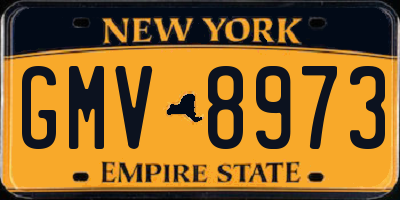 NY license plate GMV8973