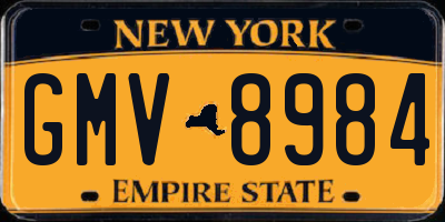 NY license plate GMV8984