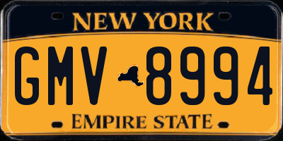 NY license plate GMV8994