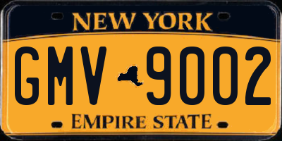 NY license plate GMV9002