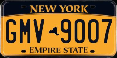 NY license plate GMV9007