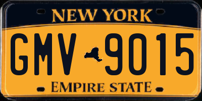 NY license plate GMV9015