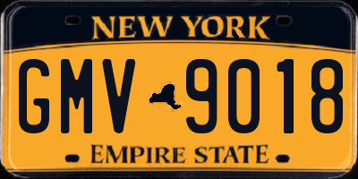 NY license plate GMV9018