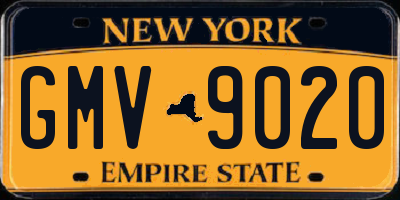NY license plate GMV9020
