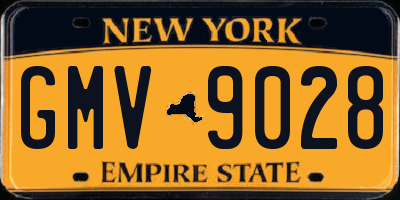 NY license plate GMV9028