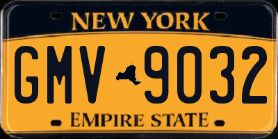 NY license plate GMV9032