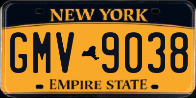 NY license plate GMV9038