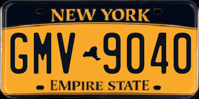 NY license plate GMV9040