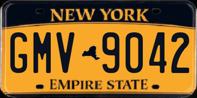 NY license plate GMV9042