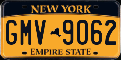 NY license plate GMV9062