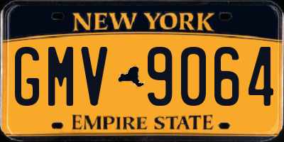 NY license plate GMV9064