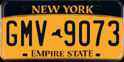 NY license plate GMV9073
