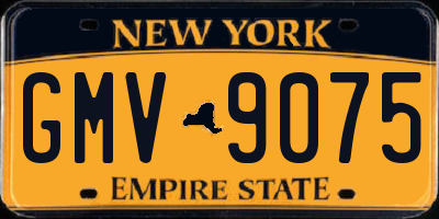 NY license plate GMV9075