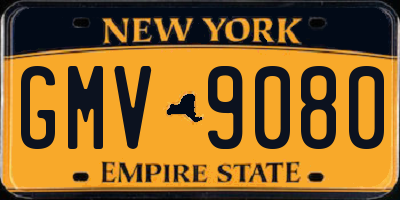 NY license plate GMV9080