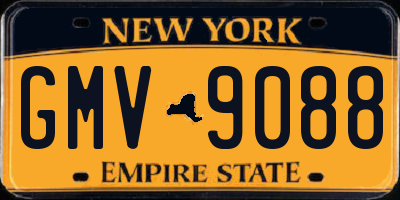 NY license plate GMV9088