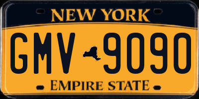 NY license plate GMV9090