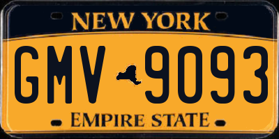 NY license plate GMV9093