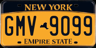 NY license plate GMV9099