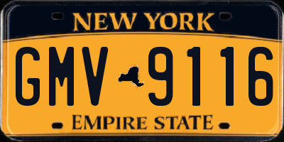 NY license plate GMV9116