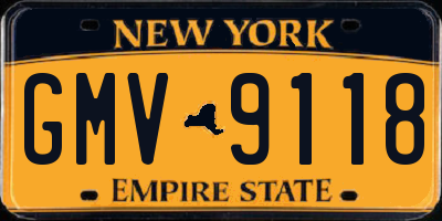 NY license plate GMV9118