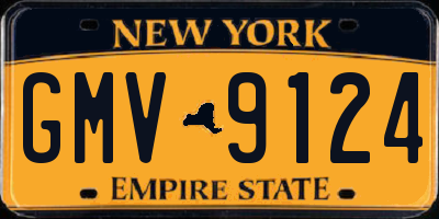 NY license plate GMV9124