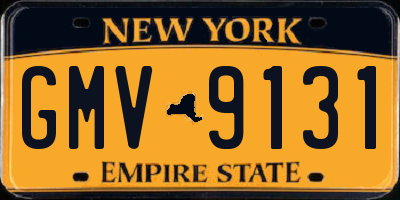 NY license plate GMV9131