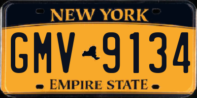NY license plate GMV9134