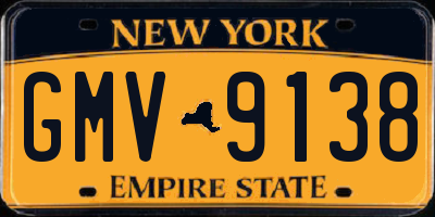 NY license plate GMV9138