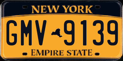 NY license plate GMV9139