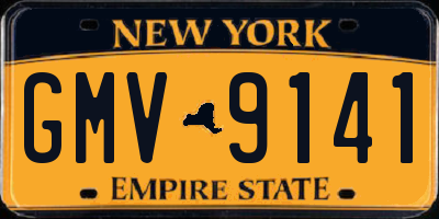 NY license plate GMV9141