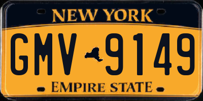 NY license plate GMV9149