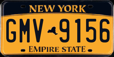 NY license plate GMV9156