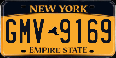 NY license plate GMV9169