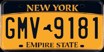 NY license plate GMV9181