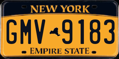 NY license plate GMV9183