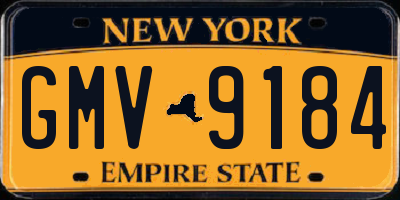 NY license plate GMV9184