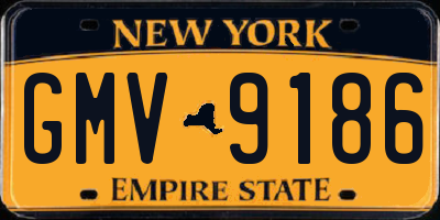 NY license plate GMV9186