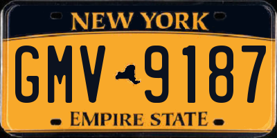 NY license plate GMV9187