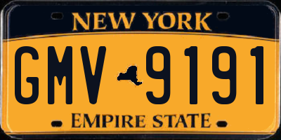 NY license plate GMV9191