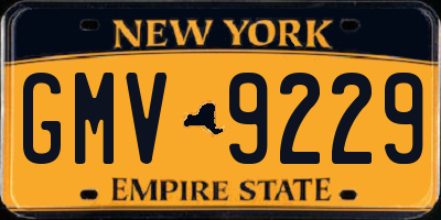 NY license plate GMV9229